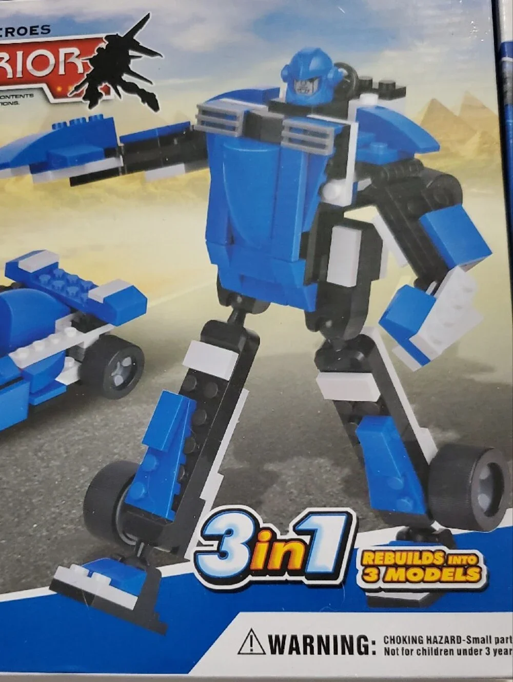 3-in-1 Blue and White Kids Building Set - Cool Builders